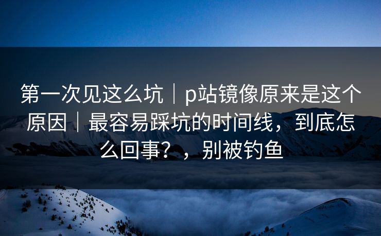 第一次见这么坑｜p站镜像原来是这个原因｜最容易踩坑的时间线，到底怎么回事？，别被钓鱼